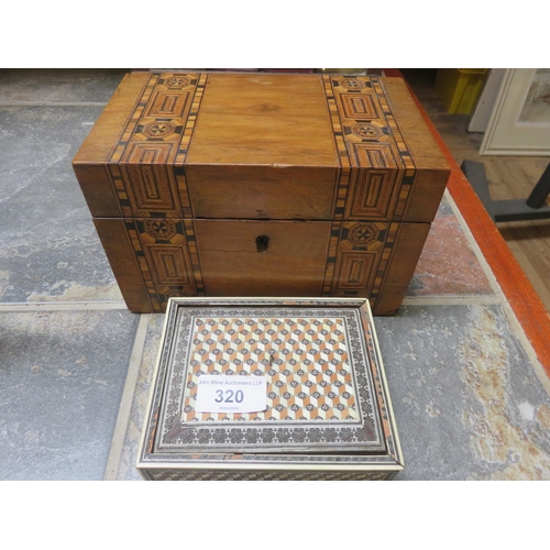 320 - Tea Caddy & Jewellery Box