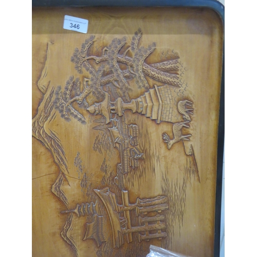 346 - Carved East Asian Tray