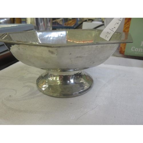 357 - Lion Pewter Art-Deco style Octagonal Bon Bon Dish