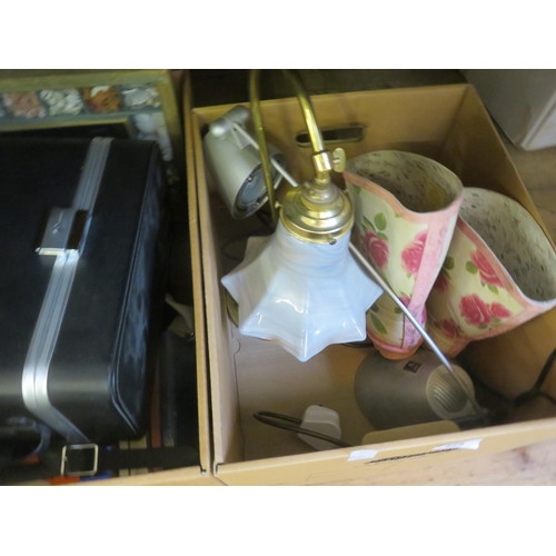 359 - Two Boxes of Lamps, Holdall, Books etc.