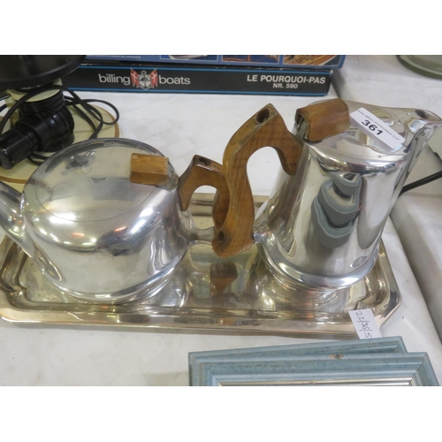 361 - Two pieces of Picquot Ware and odd Tray