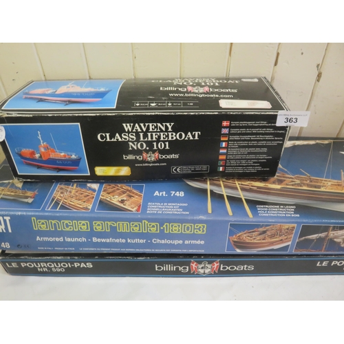 363 - Two Boxed Billing Model Boat Kits and One Other