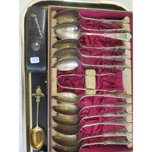 364 - Two sets of Plated Cutlery, two single Spoons and Cased Multi Tool