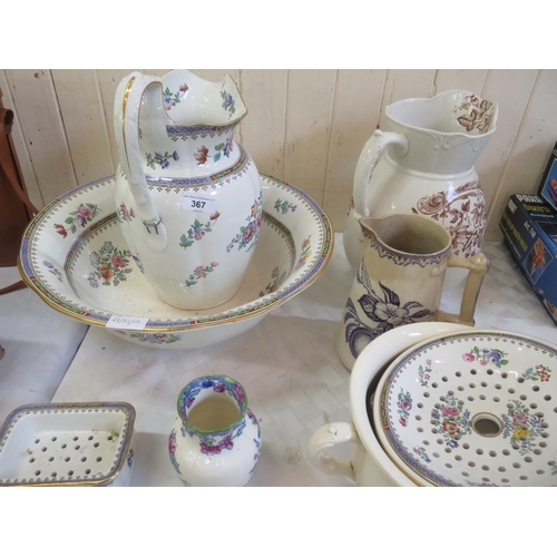 367 - Spode Ewer and Basin and other pieces of ceramic