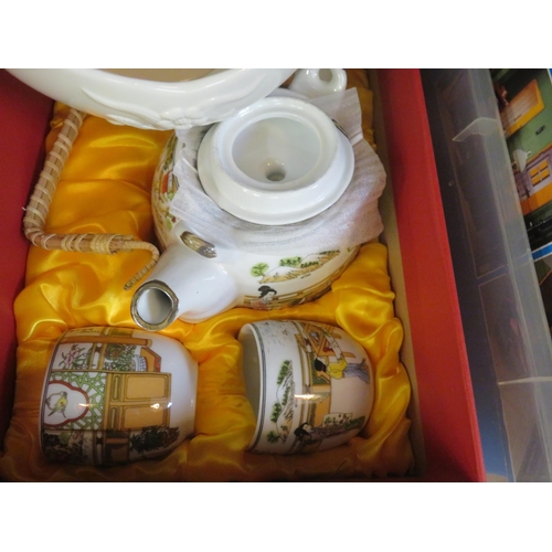 381 - Two Barometer, Modern Chinese Tea Set, Table ware etc.