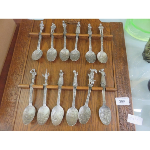 389 - Spoon Rack with Childrens spoons