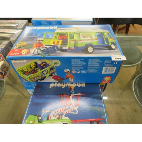 409 - Six Boxes of Playmobil Vehicle Sets