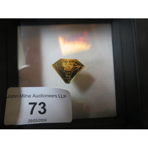 73 - Diamond shaped Jubilee Gold Coin, 24ct. Gold, 3.2 grams