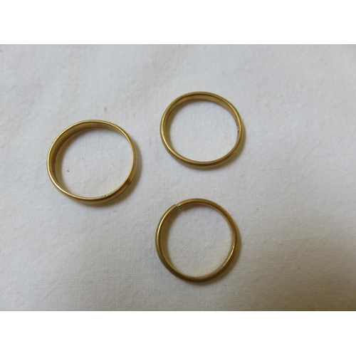 85 - Three 22ct. Gold Wedding Bands, 10.9 grams