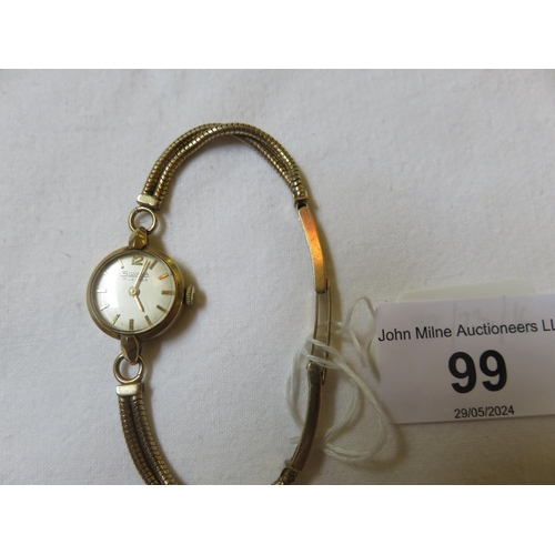 99 - Ladies Silvana 9ct. Gold Cocktail Watch