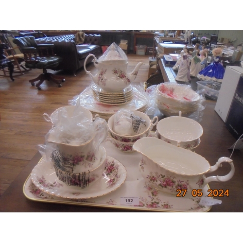 192 - Royal Albert 'Lavender Rose' Tea and Dinnerware Service and Tray