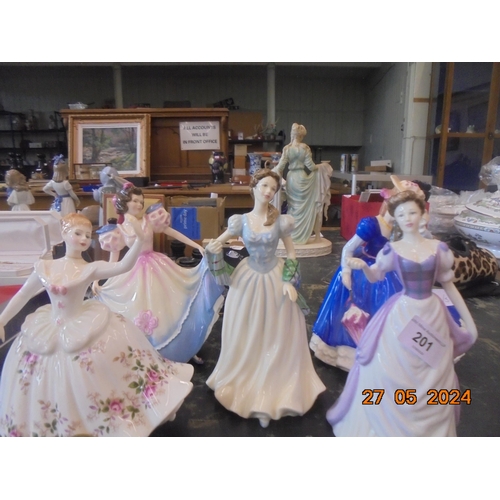 201 - Five Doulton Figures