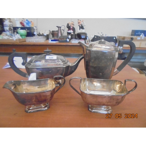 220 - Four Piece Plated Tea Service