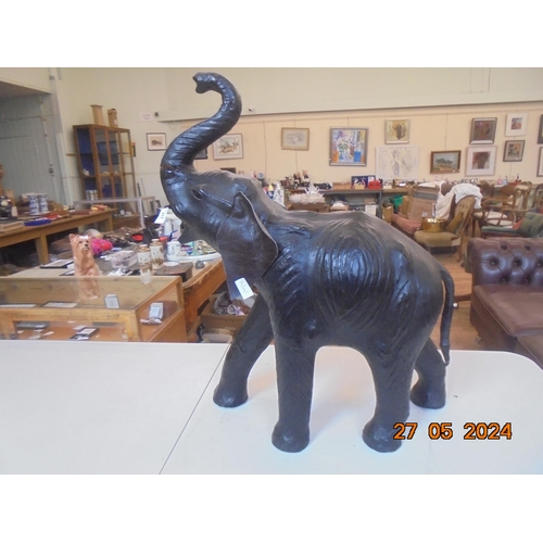 317 - Large Leather Model of an Elephant