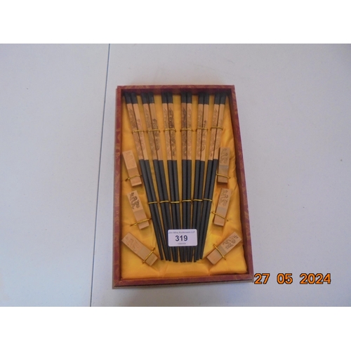 319 - Eastern Cased Chopsticks Set