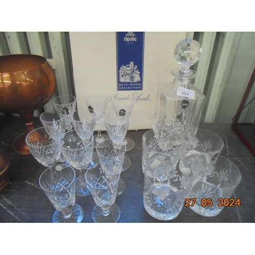 353 - Edinburgh Crystal Decanter, Tumblers and Other Items of Crystal