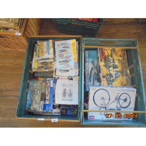 361 - Two Boxes of WWII Model Kits and other Model kits