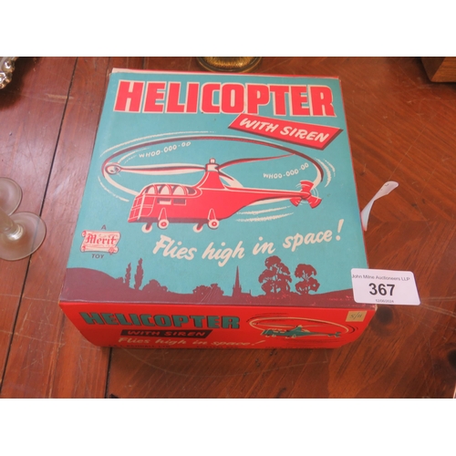 367 - Boxed Helicopter With Siren Toy