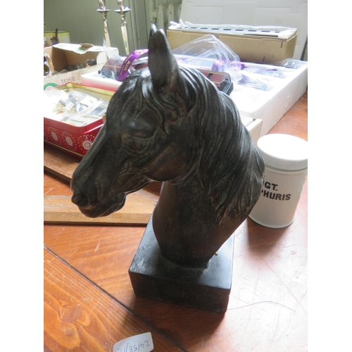 369A - Wooden Horse Head Bust