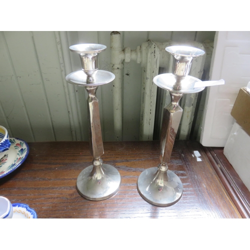 377A - Pair of Plated Candlesticks