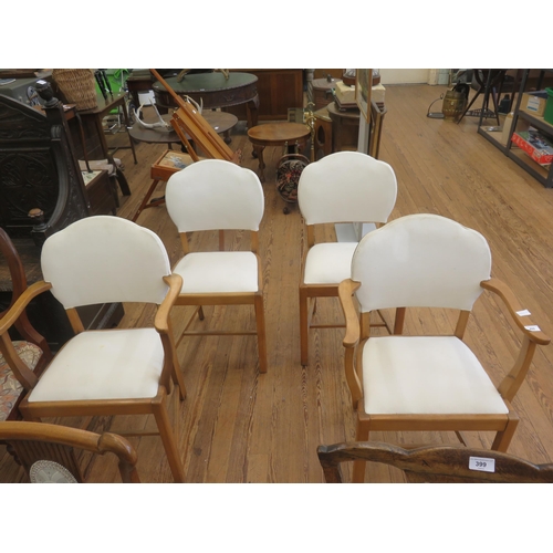 400 - Set of Four Cream Upholstered Dining Chairs