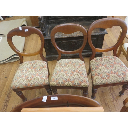 401 - Set of Three Mahogany Framed Balloon Back Chairs