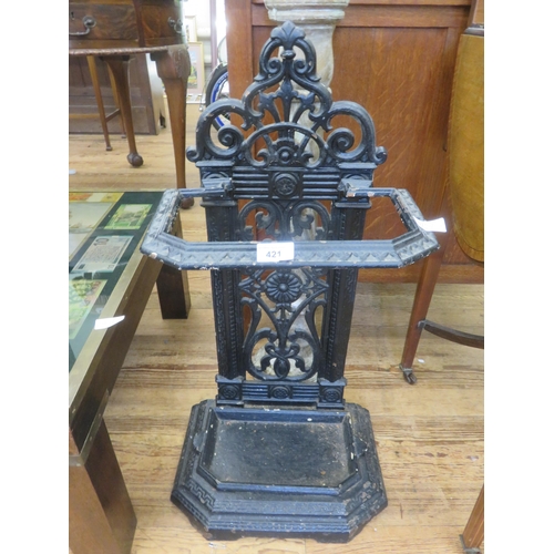 421 - Cast Metal Stick Stand and a Twist Column Candle Holder