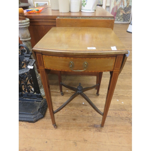 422 - Inlaid Mahogany Drop Leaf Table with Drawer