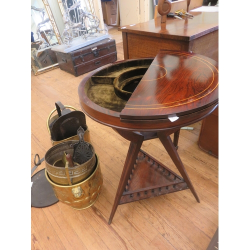 442 - Inlaid Rosewood Circle Work Table