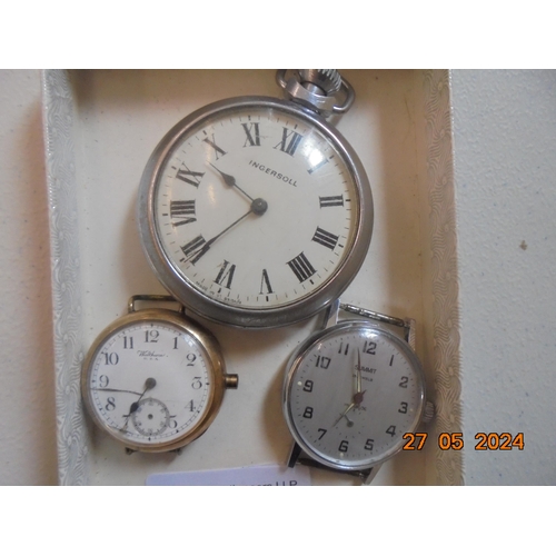 107 - Pocket Watch and Two Wristwatches