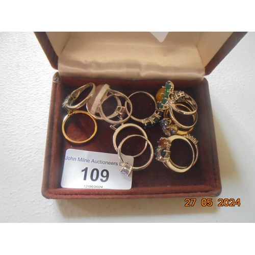 109 - Lot of Silver Gem Rings