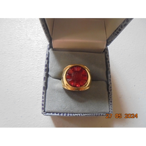 110 - Lalique Gilt and Glass Ring