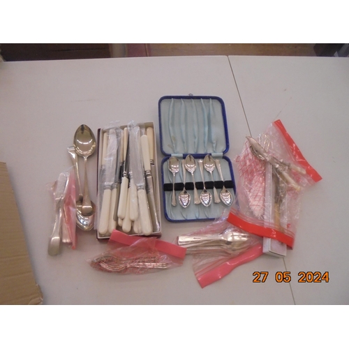 127 - Box of Plated Cutlery