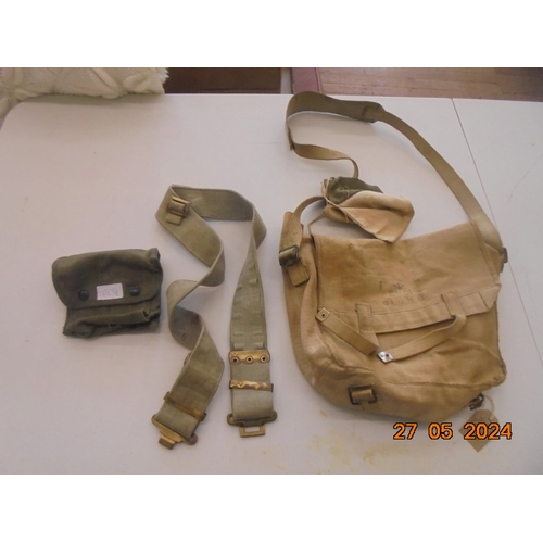 140 - Military Satchel, Magazine Pouch, Belt, WW2 Era