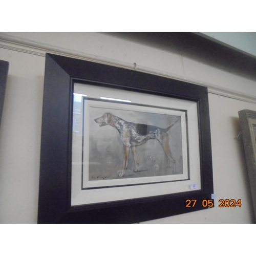 15 - Framed Oil Painting - Fox Hound - Con Campbell