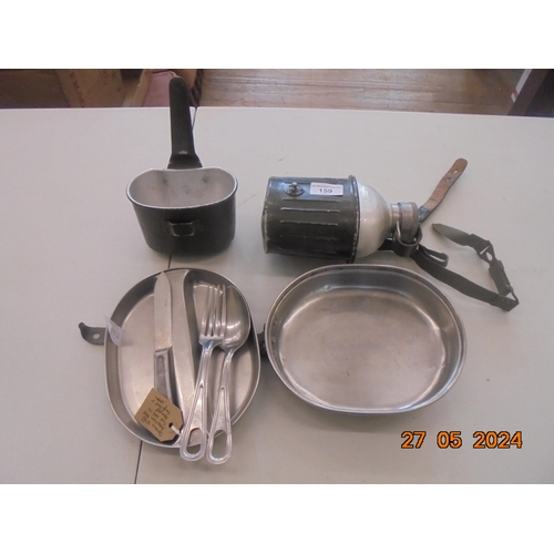 159 - US Army WW2 Era Mess Tin, Cutlery and Canteen