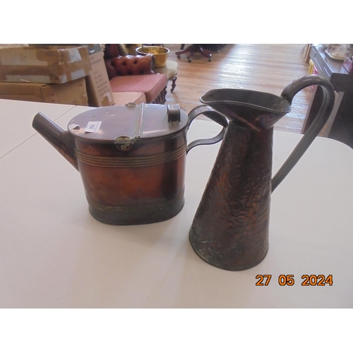 160 - Copper Jug and Copper Kettle