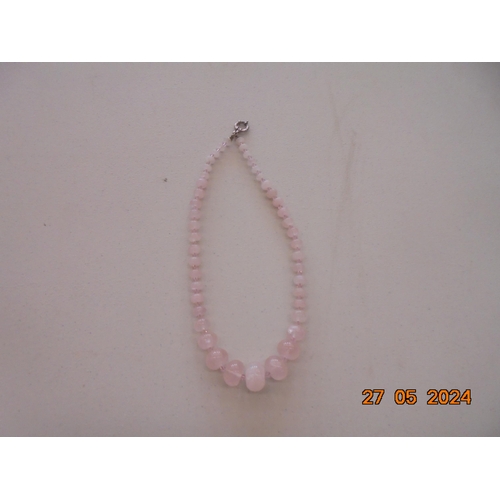 161 - Rose Quartz Necklace - 19