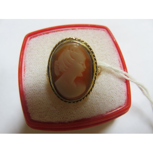 114 - 9ct gold Cameo Dress Ring