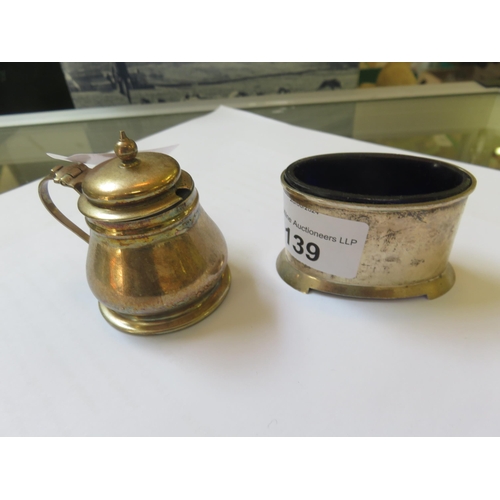 139 - Silver Cruet and Small Plated Inkwell