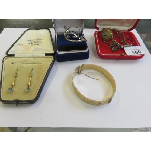 150 - Rolled Gold Bangle, Cocktail Watch, Silver Bangle, etc