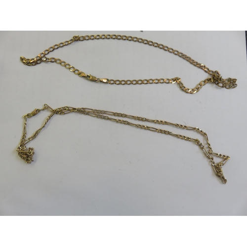 160 - Two Odd 9ct Gold Chains 17.7gms