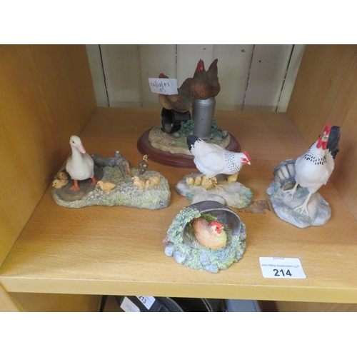 214 - Five Small Border Arts Birds Figures