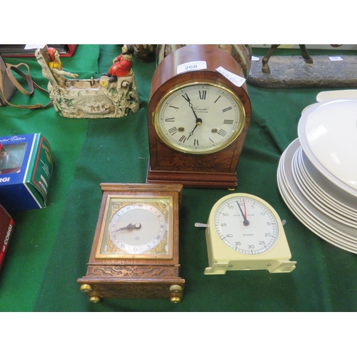 260 - Two Mantel Clocks and a Sekonda Clock