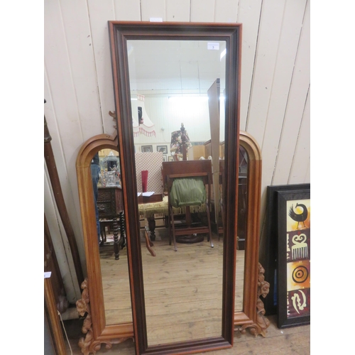 3 - Oak Framed Mirror and One other Modern Mirror