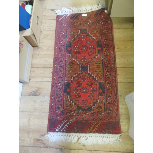 312 - Small Red Fringed Rug