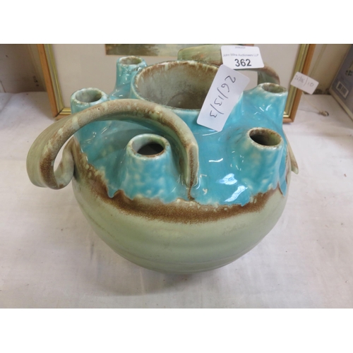 362 - Large Turquoise Tulip Bowl