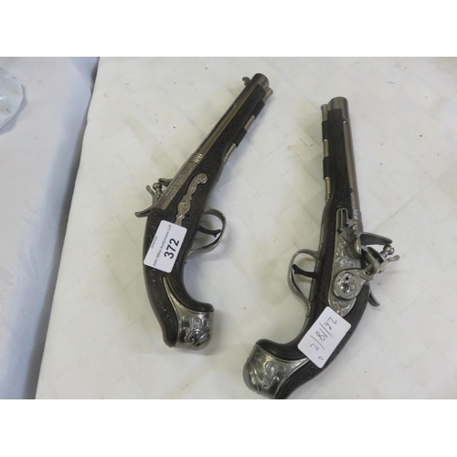 372 - Pair of Repro Flintlock Pistols