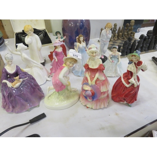 375 - Twelve Doulton Figures