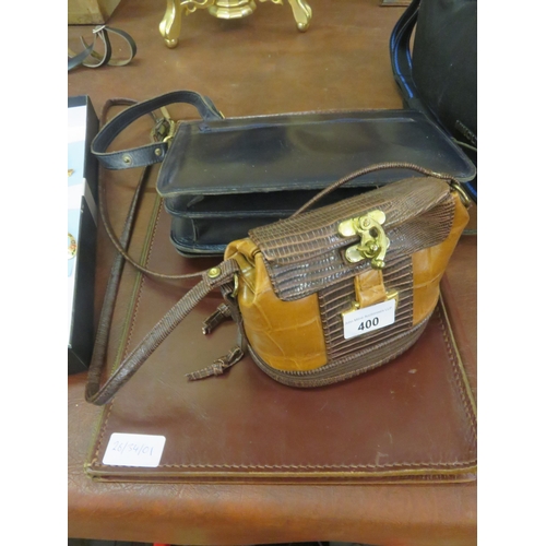 400 - Two Leather Shoulder Bags and Leather Briefcase